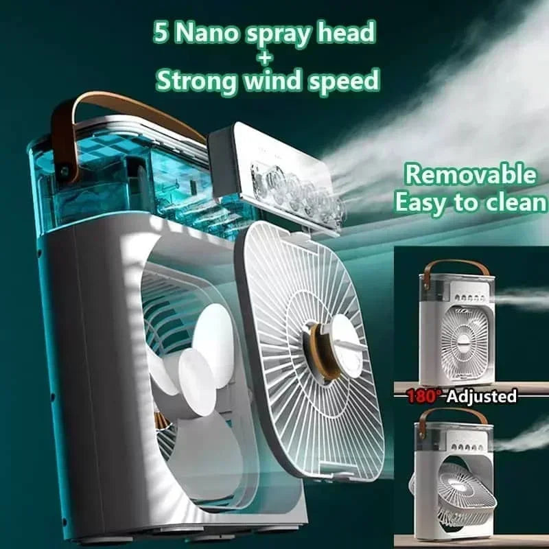 Ventilateur Climatiseur 3-en-1 LED - Fraicheur Immediate